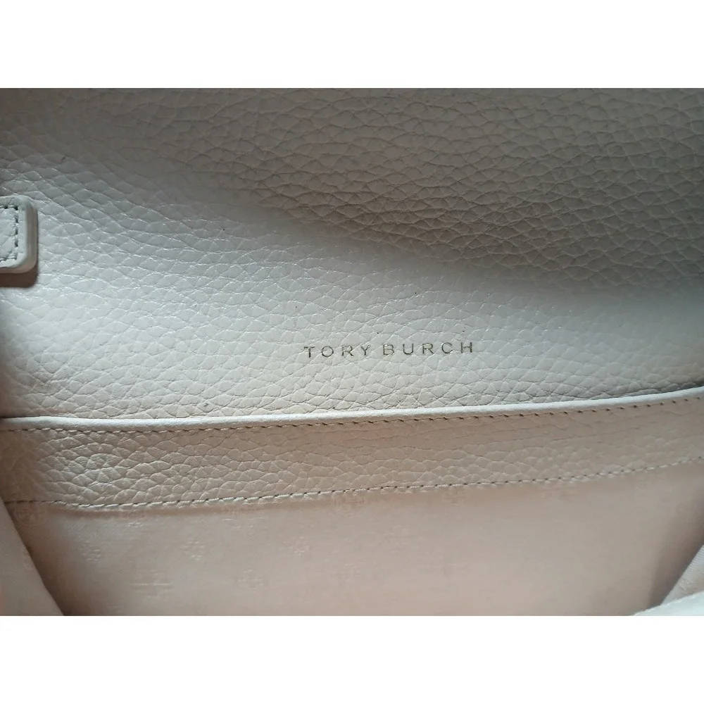 Tory Burch Thea Flat Wallet Crossbody Pebbled Leather Sweet Melon Bag